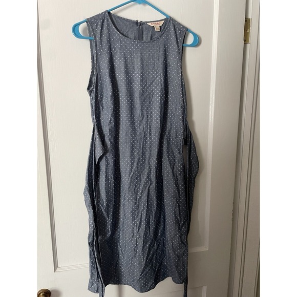 Brooks Brothers Red Fleece Blue White Polka‎ Dot Sleeveless Sheath Dress Size 2 - Picture 1 of 4